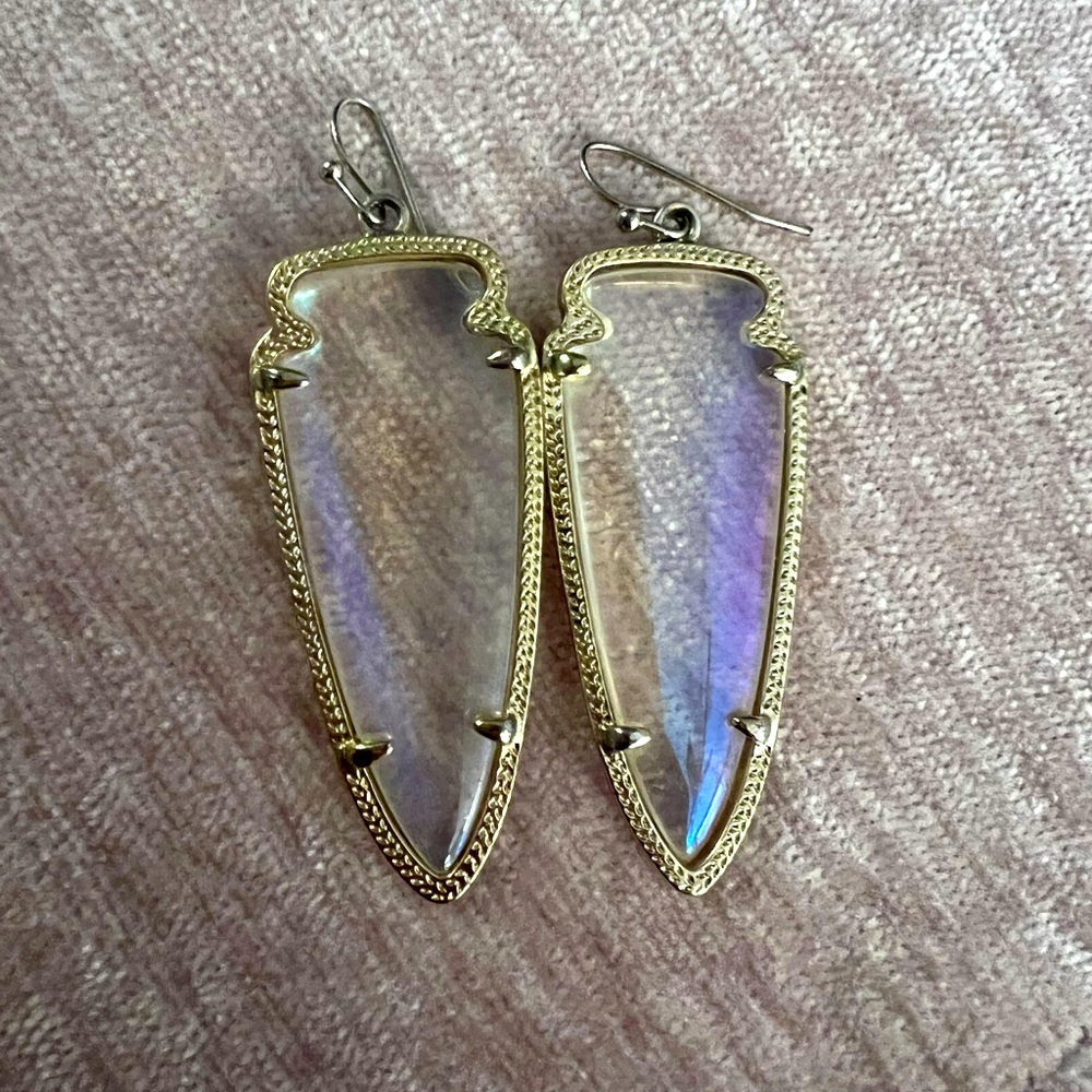 Kendra Scott earrings clear iridescent